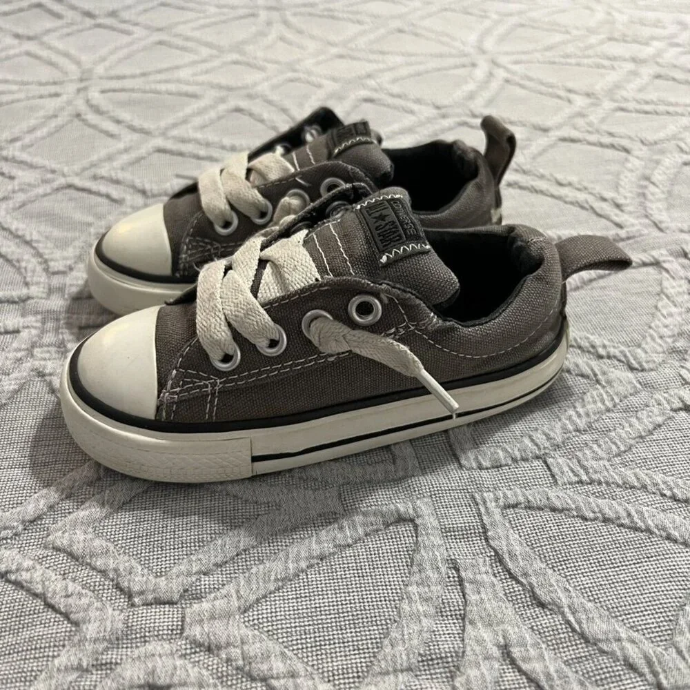 Converse Sz 8 Grey Street Slip No Lace Sneakers Shoes